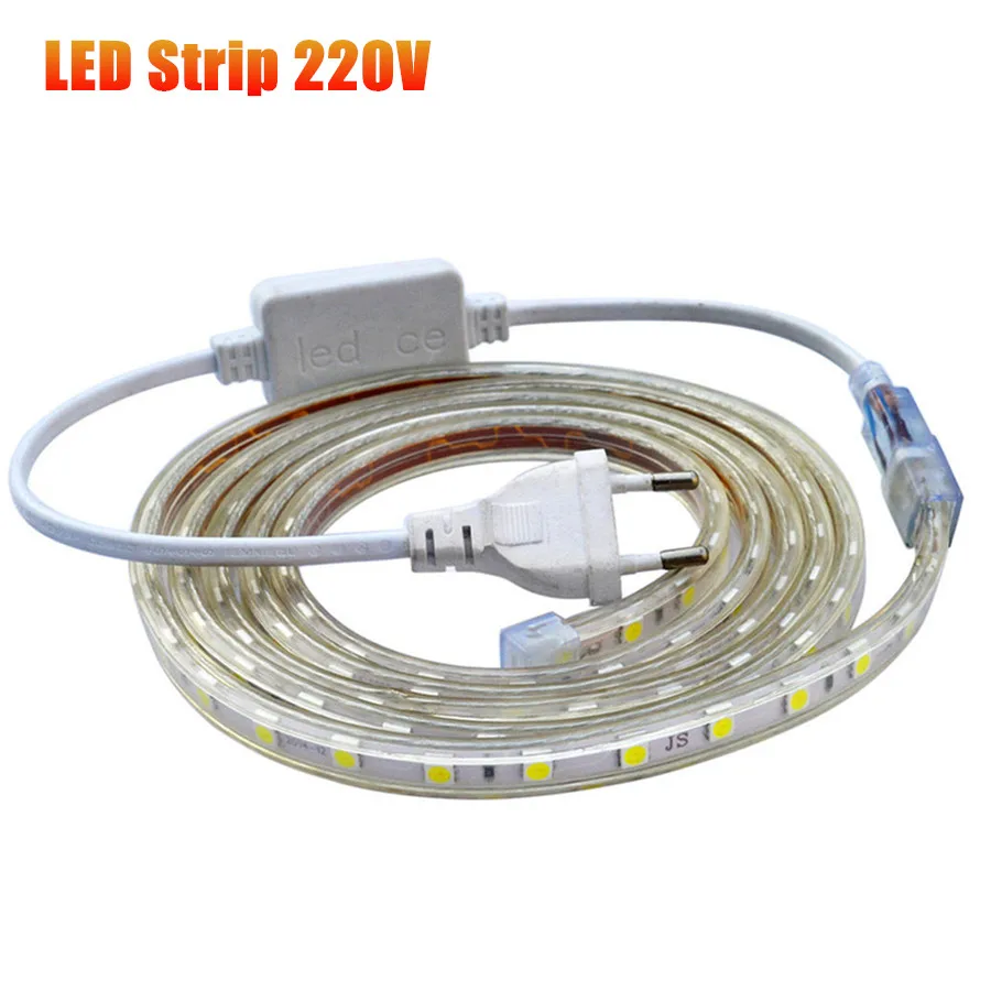 Гибкая светодиодная лента 5050 SMD Tira 220 В перем. Тока 60 светодиодов/м
