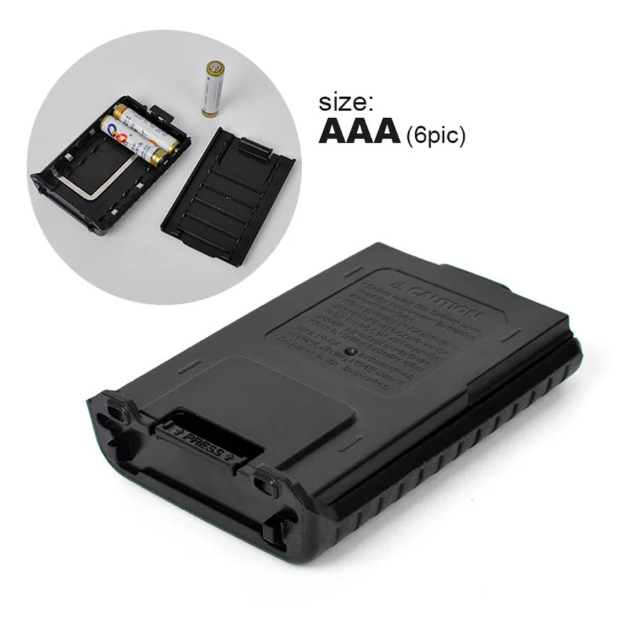 2pcs Baofeng UV-5R Battery Case AAA Shell Black For FM Transceiver Walkie Talkie DM-5R UV-5RA UV-5RE Plus Series | Мобильные