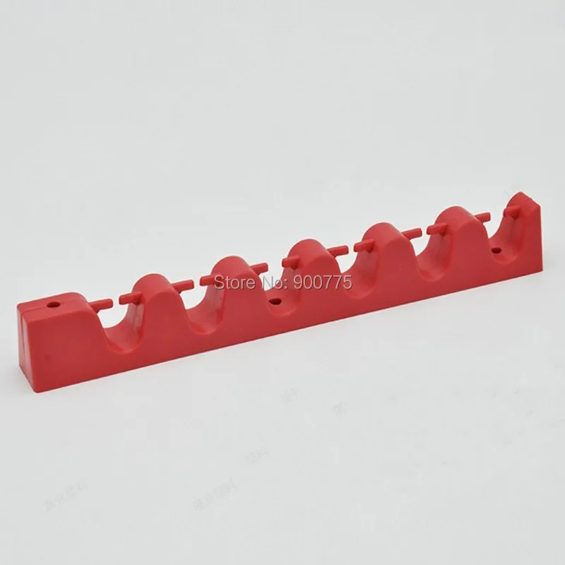 Wall rack (28.5cm) for cue Holds 6 holes snooker Billiards rod rack Red Rubber Pool Sticks holder