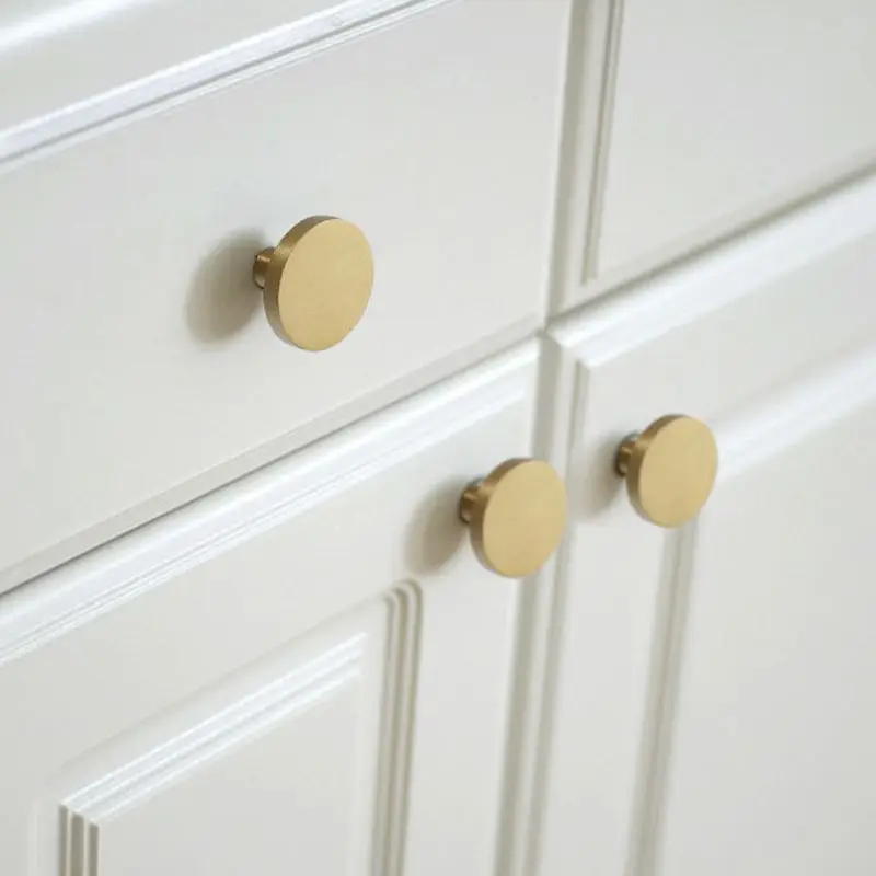 gold solid brass drawer dresser kitchen cabinet knobs round cupboard furniture pulls 10pack free global shipping