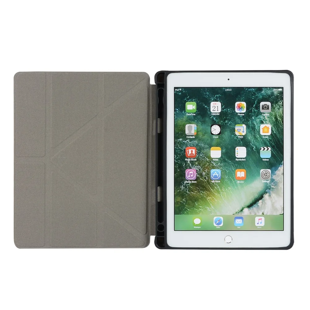 Чехол Smart Cover для Apple New iPad 9,7 дюймов(/)/Pro 9,7/Air 1/Air 2. искусственная кожа+ силиконовая ручка лоток чехол для планшета-YCJOYZW