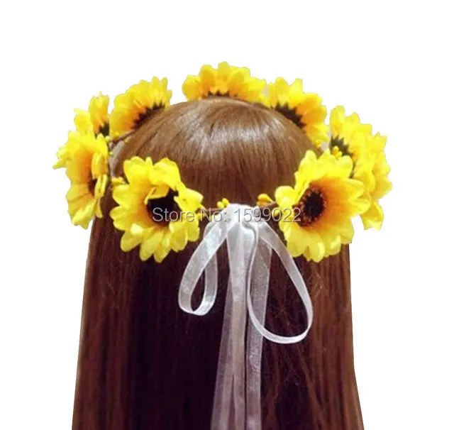 Регулируемая Корона подсолнуха праздничная повязка Детские аксессуары для