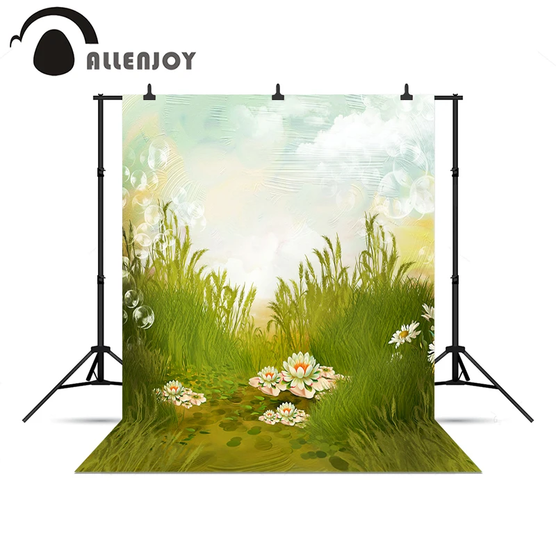 Allenjoy фоны для фотосъемки пруд деревня цветок пузыри масляная живопись Бесплатно