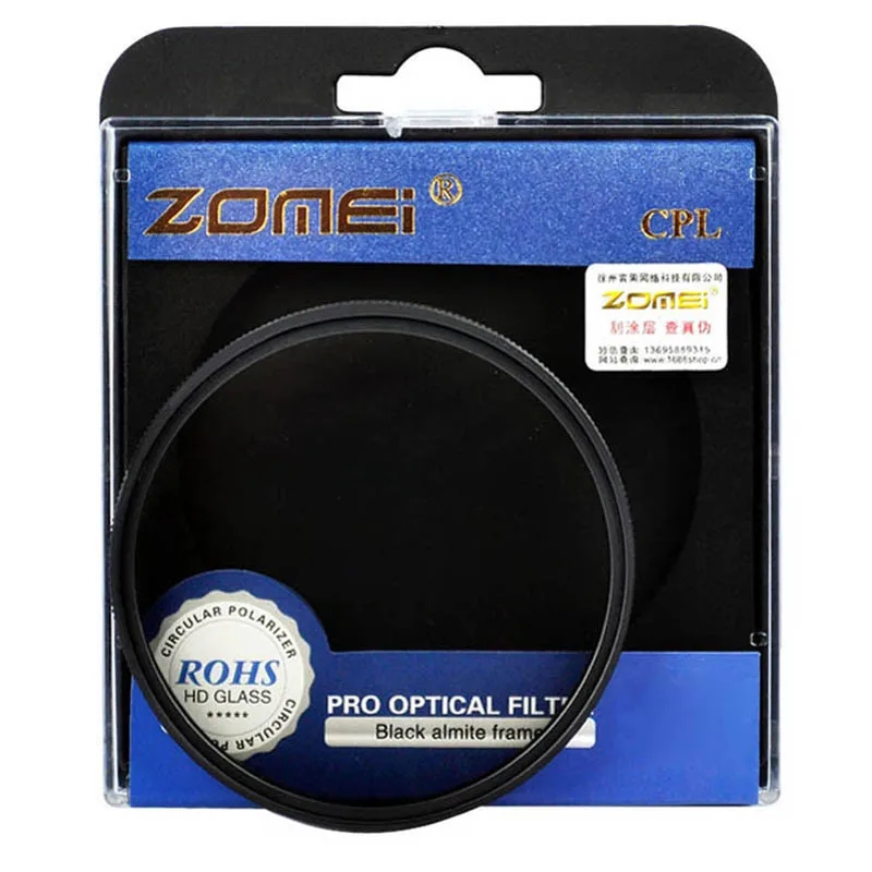 Zomei 58 мм CPL фильтр CIR PL круговой поляризационный для объектива камеры Canon Nikon Sony Olympus
