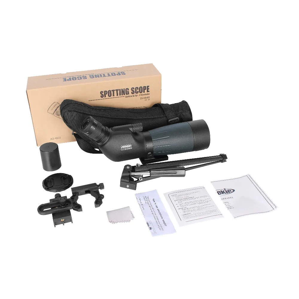 

AOMEKIE 20-60X60 Spotting Scope Zoom Hunting Optics HD Camping Bird Watching Monocular Telescope FMC Lens with Phone Adapter