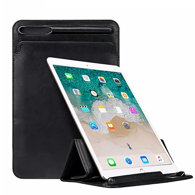 Jisoncase рукав сумка для iPad Pro 11 дюймов Микрофибра защитный чехол Магнитная подставка складной чехол для нового Ver. Apple ручка - Цвет: Black