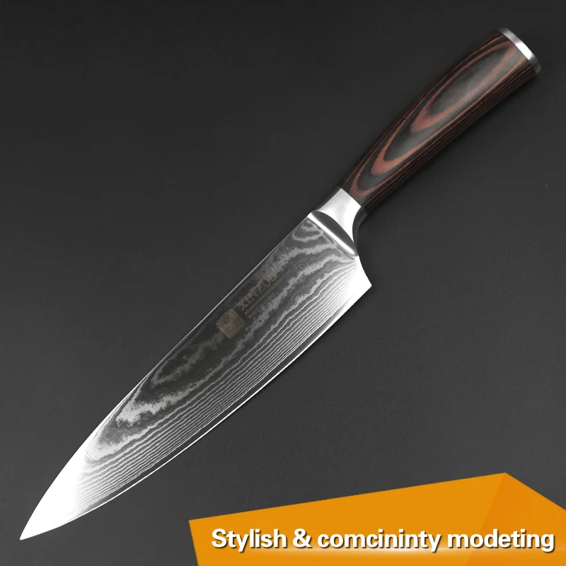 XINZUO 3 шт. наборы кухонных ножей 67 слоев Дамасская нержавеющая сталь 8''Chef