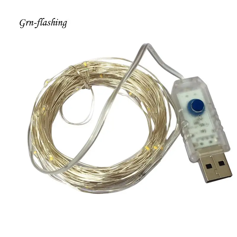 10 м цветной светодиодный светильник-гирлянда с питанием от USB для праздника, для свадебной вечеринки, сказочный светильник, Рождественская гирлянда для украшения комнаты на открытом воздухе