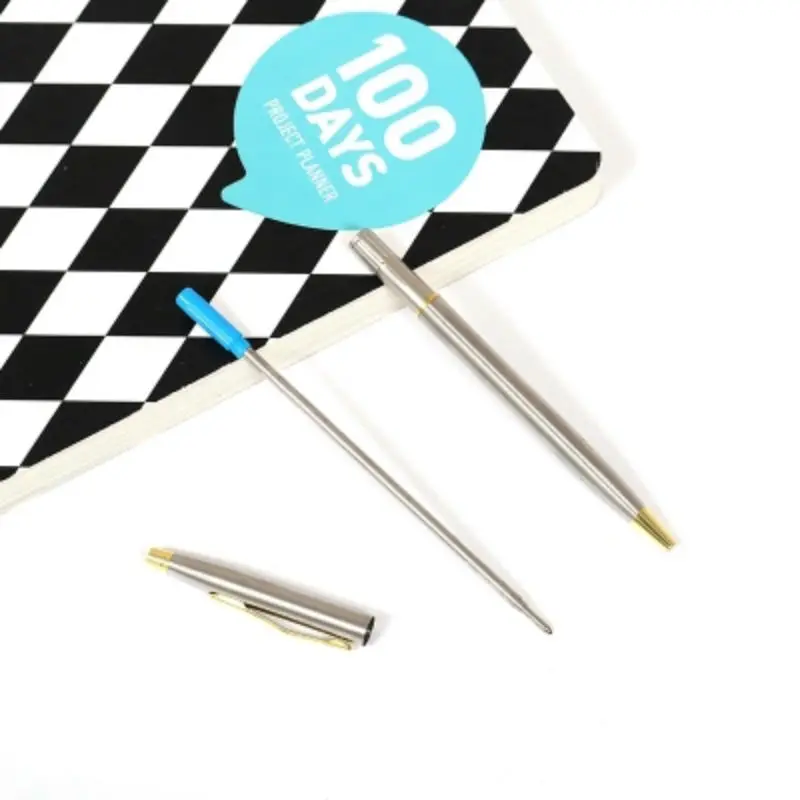 Вращающаяся металлическая шариковая ручка 10 шт./компл. ручки из нержавеющей