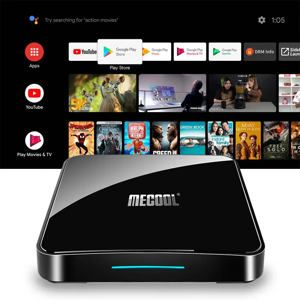 Mecool KM3 ТВ Android приставка Amlogic S905X2 Smart tv 4K 4G 64G 9 0 Google Сертифицированный 2 4G/5G WiFi BT 4