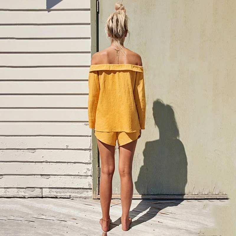 Высокое качество 2019 новый костюм сексуальный с открытыми плечами воротник Крест