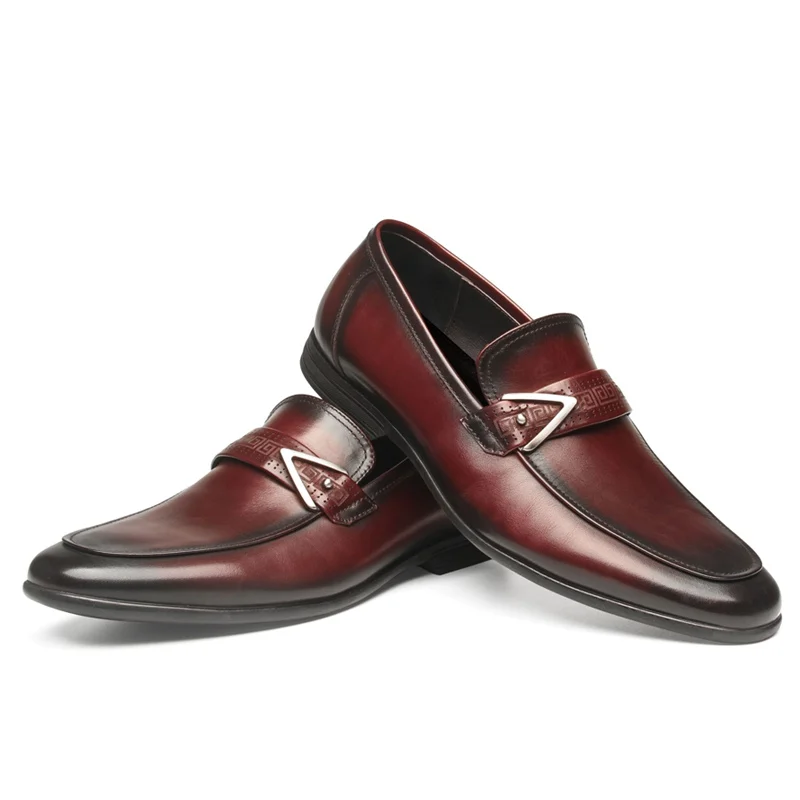 

Italian Pointed Toe Man Moccasin Shoes Genuine Leather Slip on Casual Loafers Luxury Men's Comfortable Formal Footwear JS239