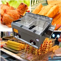 10l commercial stainless steel lpg gas deep fryer for churros french fries chicken twister spiral tornado potato zf
