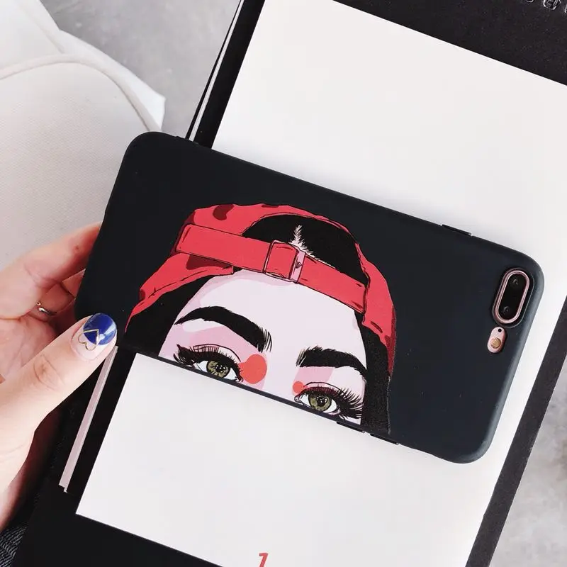 Холодный красный шляпа девушка чехол для телефона samsung Note8 s8 plus Чехлы Прекрасный