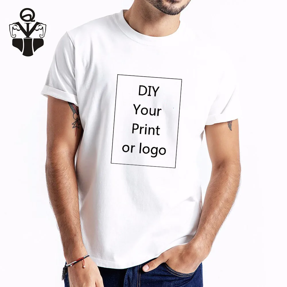 QIM Мужская футболка с принтом на заказ принт сделай сам как фото или логотип 5