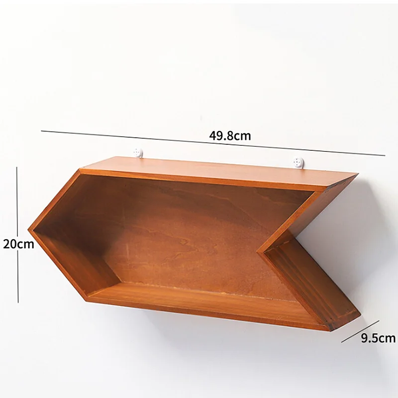 Wood-L Винтажная деревянная полка контейнера для хранения Органайзер настенный подвесной для хранения коробка цветочные горшки стеллажи украшение для дома гостиной - Цвет: Wood-L