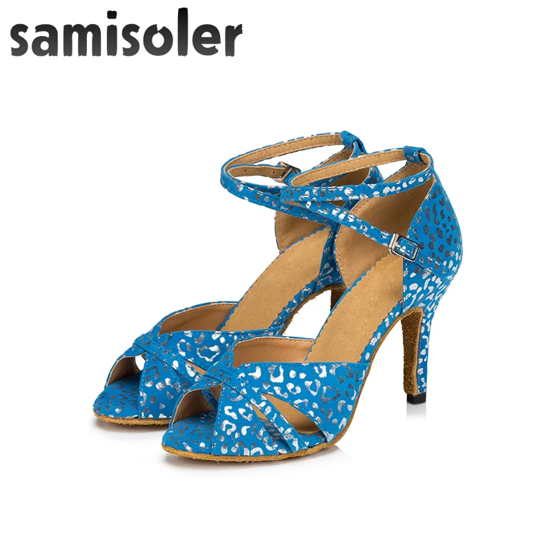 Samisoler Bule/серебристые женские бальные туфли для латинских вечеринок с мягкой