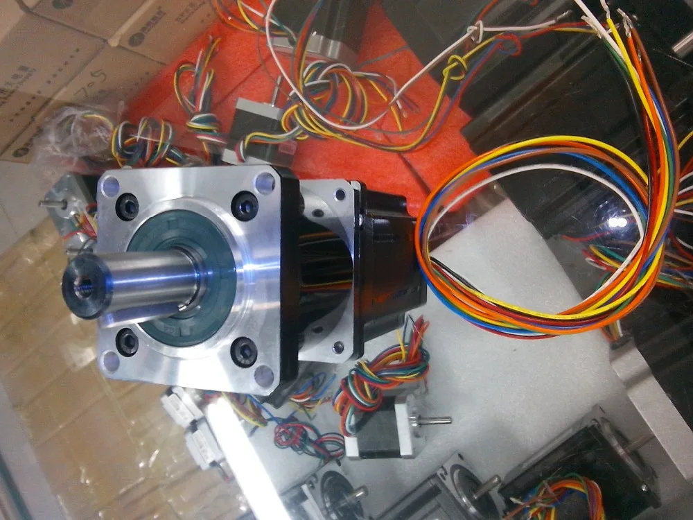 Новый планетарный редуктор скорости 1:10 установка шагового двигателя Leadshine NEMA 23 out