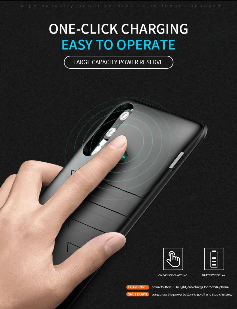 6800 мАч для huawei P20, чехол для зарядного устройства, Внешний чехол для смартфона, внешний аккумулятор, 8200 мАч для huawei P20 Pro, чехол для аккумулятора