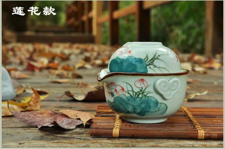 1 горшок 1 чашка Gaiwan расписанный вручную фарфоровый чайник чашка для чая, гайвань дорожный чайный набор кунг-фу чайные наборы чайная чашка Quik керамический чайник