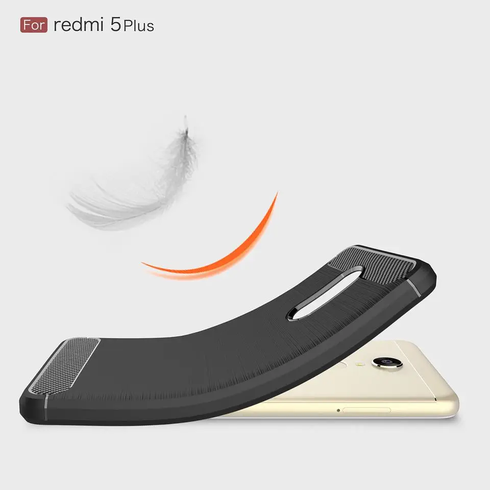 Роскошный карбоновый чехол для Xiaomi Redmi 5 плюс Чехол Силиконовый противоударный