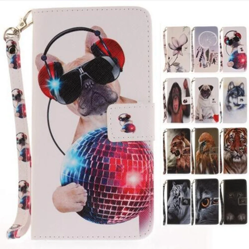 Чехол для телефона из искусственной кожи Samsung Galaxy S7 Capa Black Cat Tiger Wolf Pug Leopard Monkey Magnolia