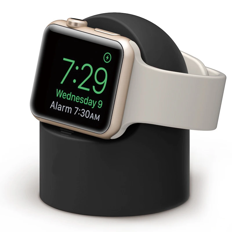 Черный Силиконовые зарядки стенд держатель док-станция для Apple Watch серии 1/2/3/4, 42 мм, 38 мм, версия Зарядное устройство Держатель кабеля для наручных часов iwatch 1 2 3 док-станции - Цвет: Черный