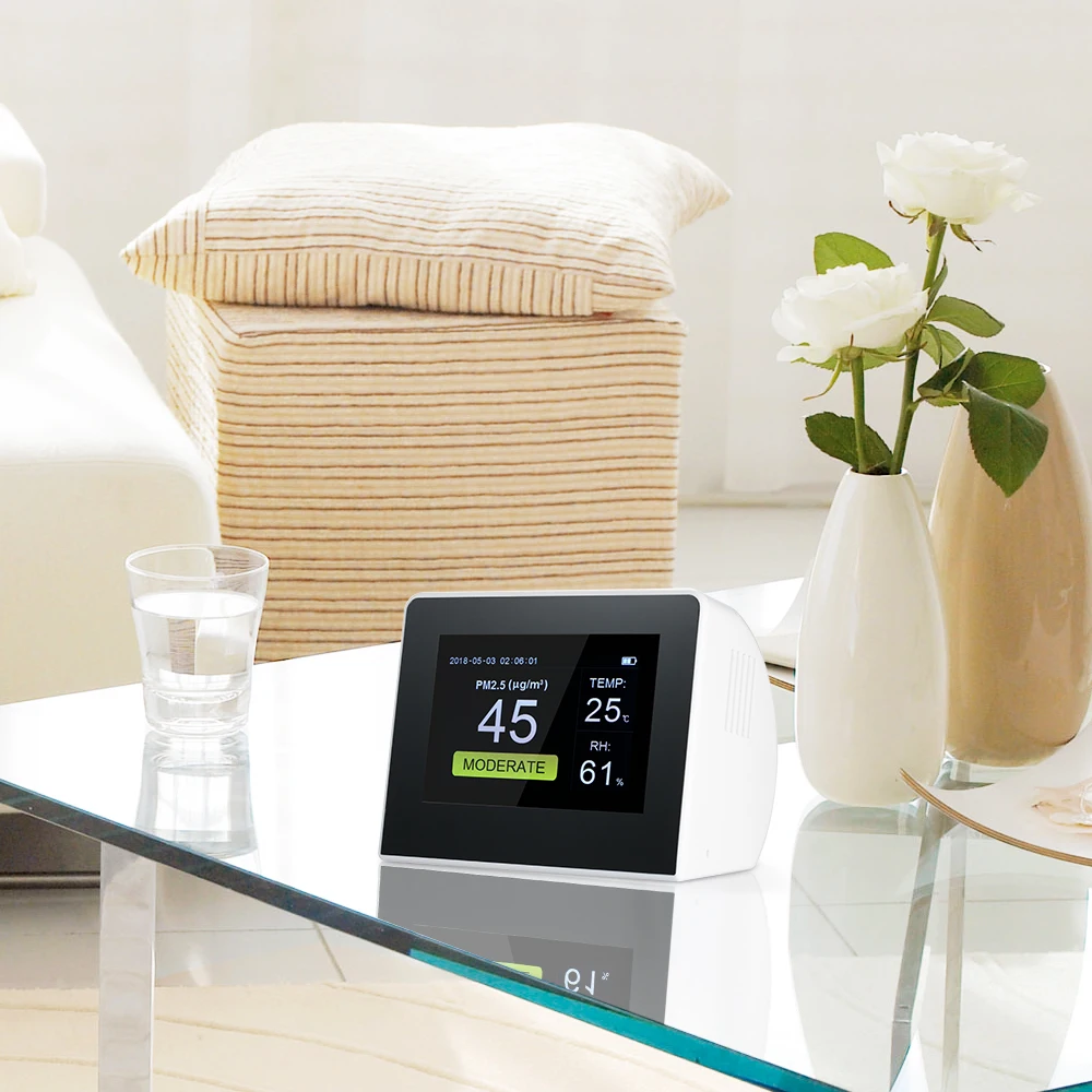 Внутренний/наружный цифровой PM2.5 монитор формальдегида газа ЖК-тестер HCHO и TVOC