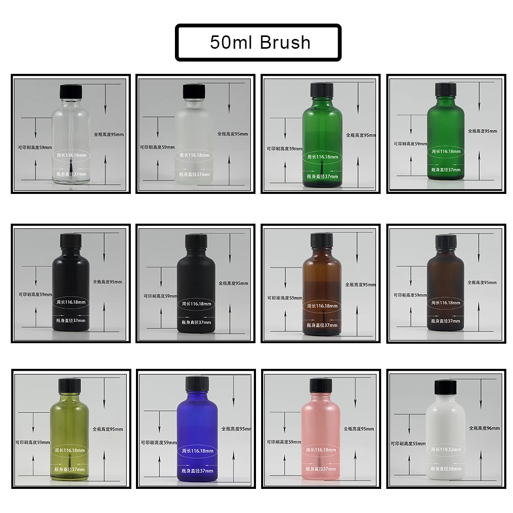 Зеленый синий янтарный прозрачный белый и черный круглый флакон для лака ногтей