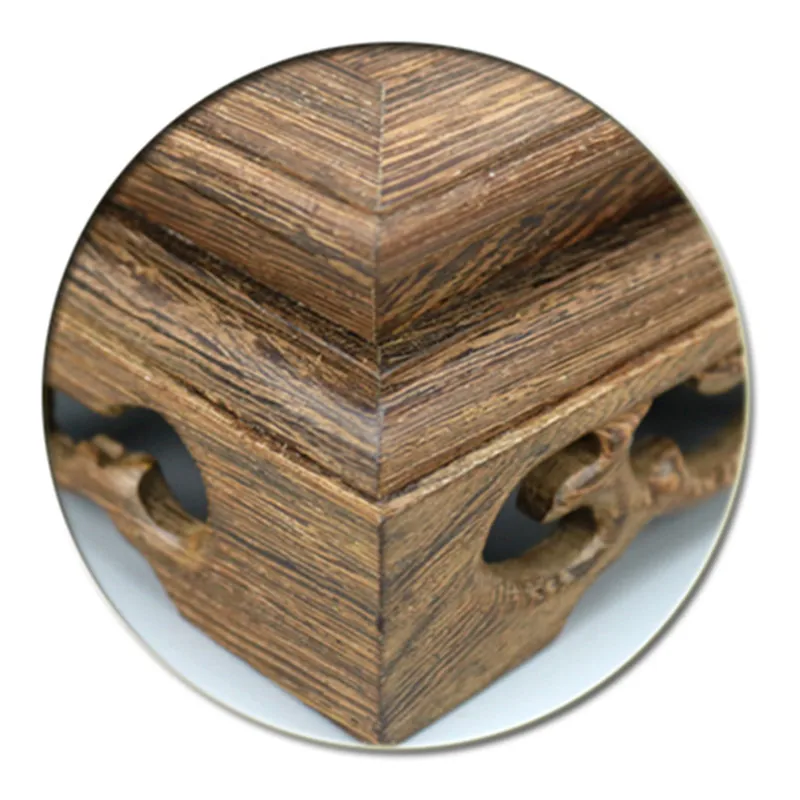 Ваза квадратного диаметра с резьбой по дереву основание камень Будда цветочный