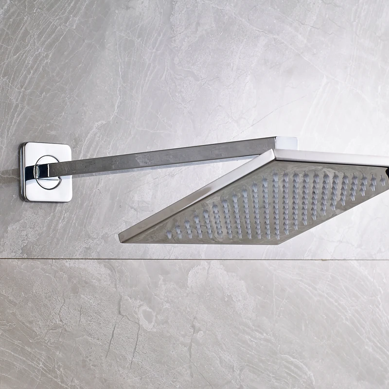 Настенная хромированная 8 &quotнасадка для душа квадратная латунная светодиодная