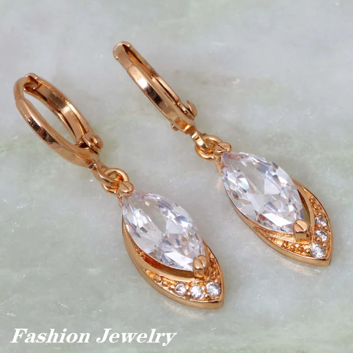 Модные Ювелирные наборы с белым кубическим цирконием подарочные ювелирных