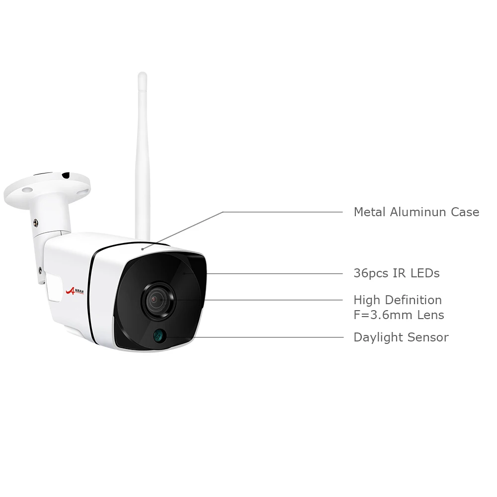 ANRAN wifi умная ip-камера Wi-Fi аудио запись Водонепроницаемая CCTV сеть Домашняя