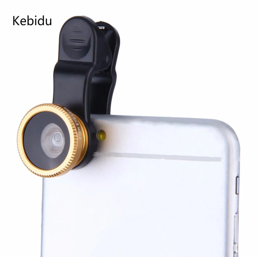 Камера Kebidu 3 в 1 HD рыбий глаз широкоугольный макрообъектив и зажим для телефона