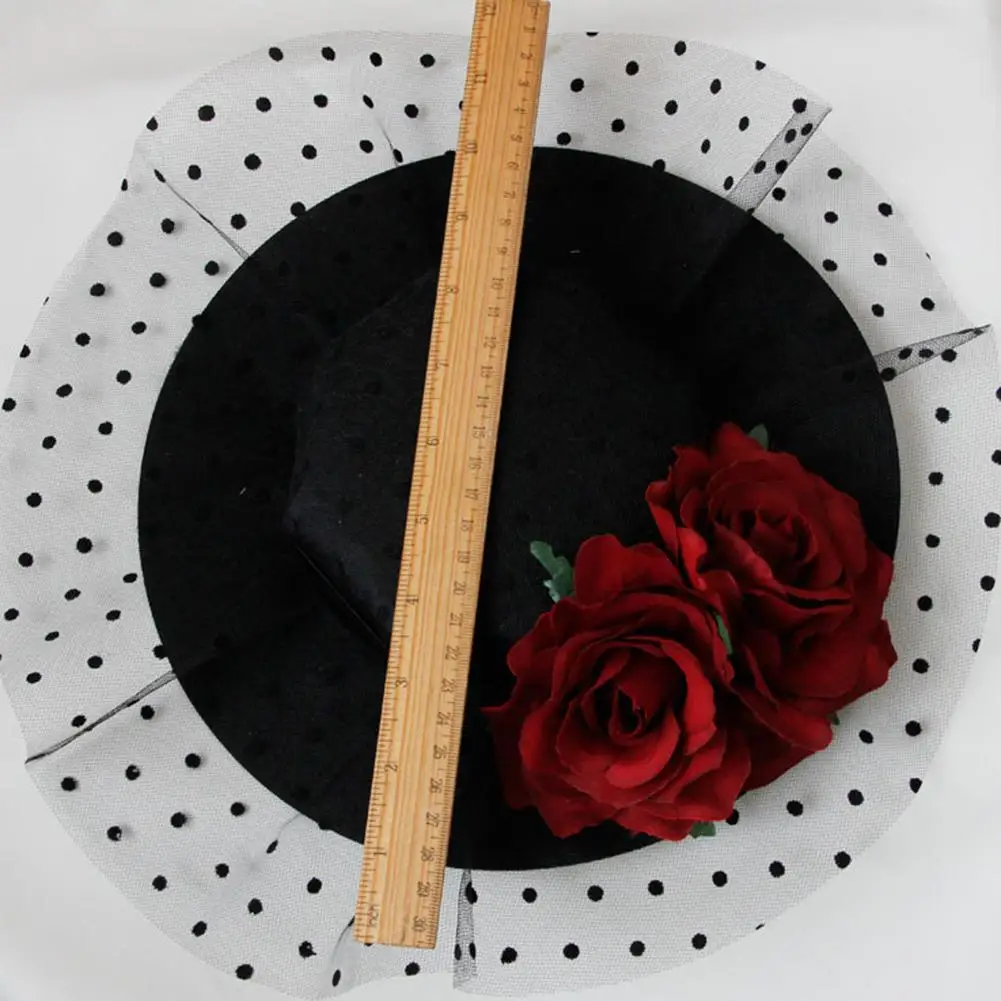 XY Fancy Women Retro Elegant Rose Net Yarn Little Hat Headdress Hair Ornaments | Украшения и аксессуары