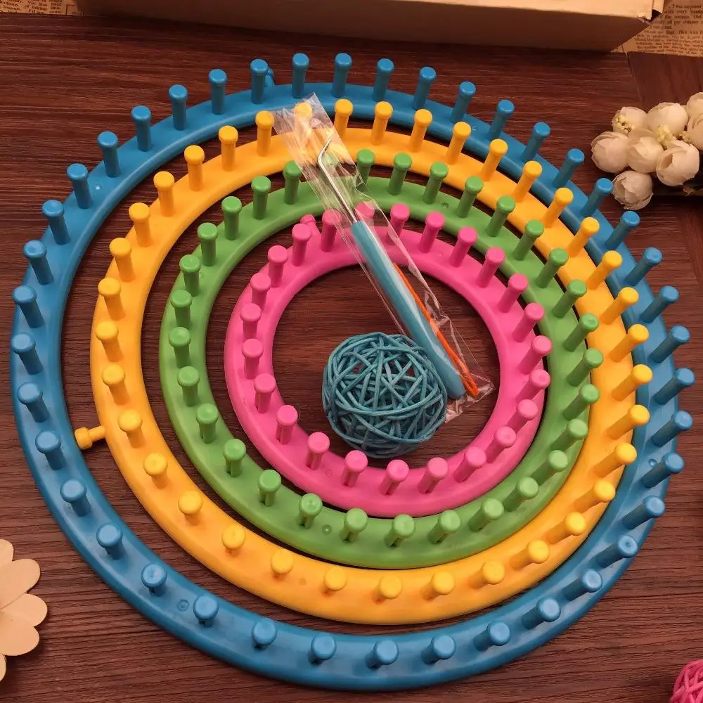 Бесплатная доставка цветной круговой вязальный станок 4 размера 14 см 19 24 29 для