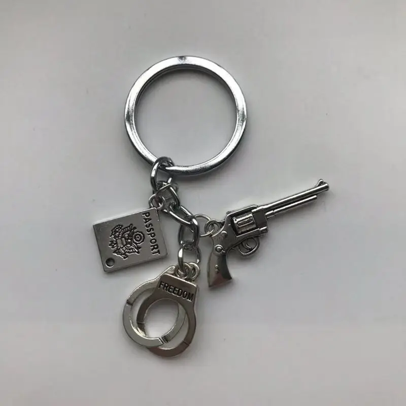 WUSQWSC 2019 Новая полицейская карта брелок наручники ключ кулон пистолет