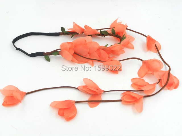 

Adjustable Elastic Flower Crown Fringe Headband Hairband Coral Children Hair Accessories Toddler Head Bands Birthday Headdress