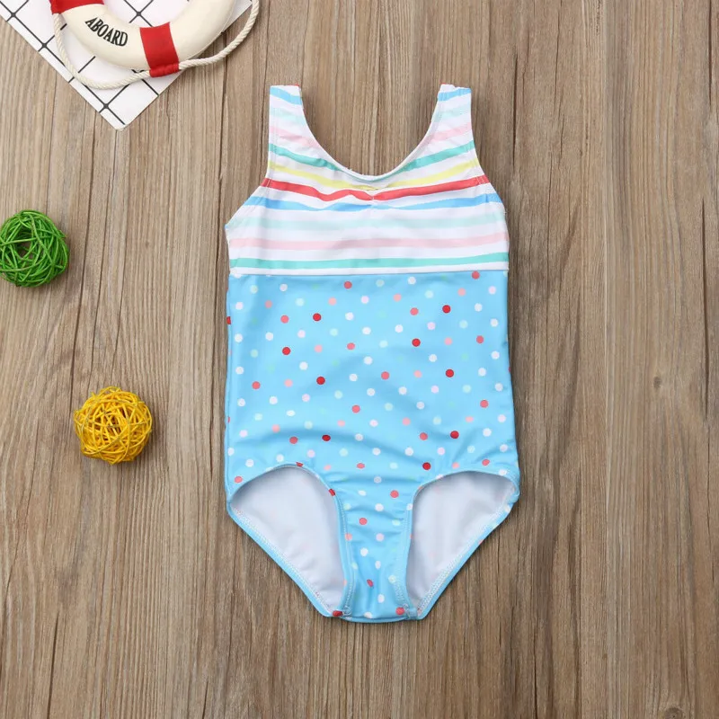 От 0 до 5 лет очень милый Цельный купальник с рисунком для маленьких девочек