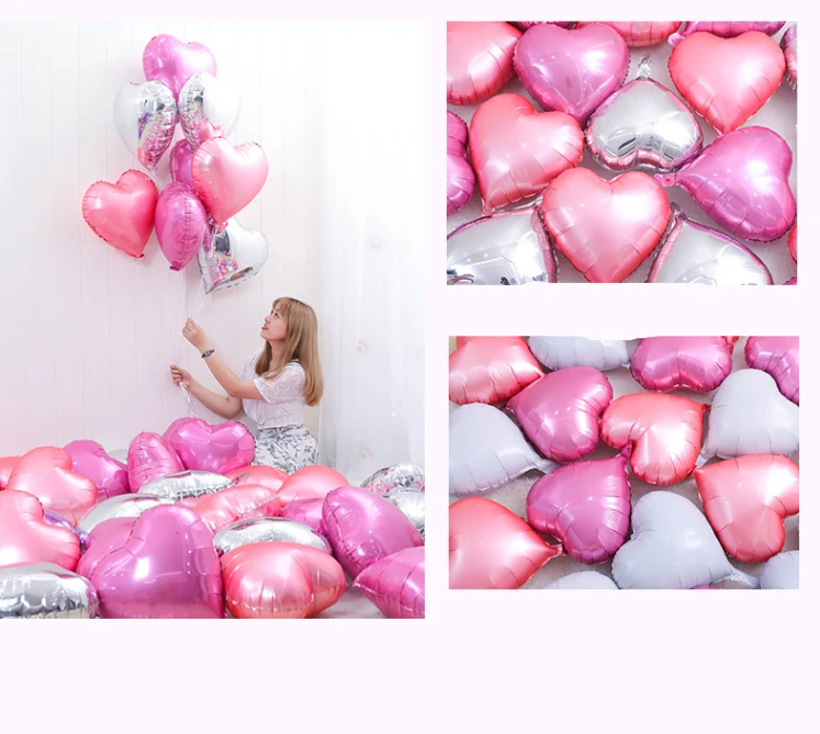

10pcs10 Inch Heart Love Balloons Inflatable Foil Balloon Wedding Valentine Day Decorations Helium Balloon Globos Birthday Party