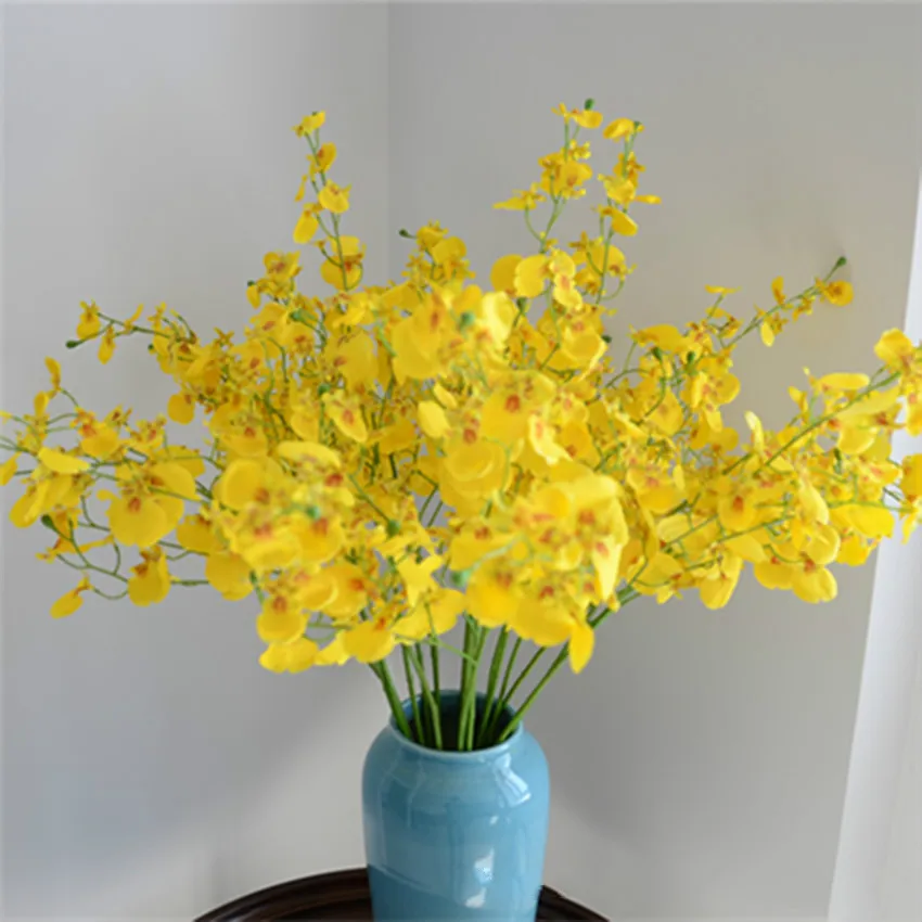 Одна 4 вилки Танцующая Орхидея искусственный цветок новая мода украшение 80 см