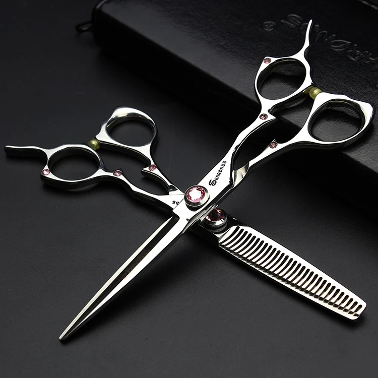 6-дюймовые парикмахерские ножницы с драгоценными камнями Профессиональные