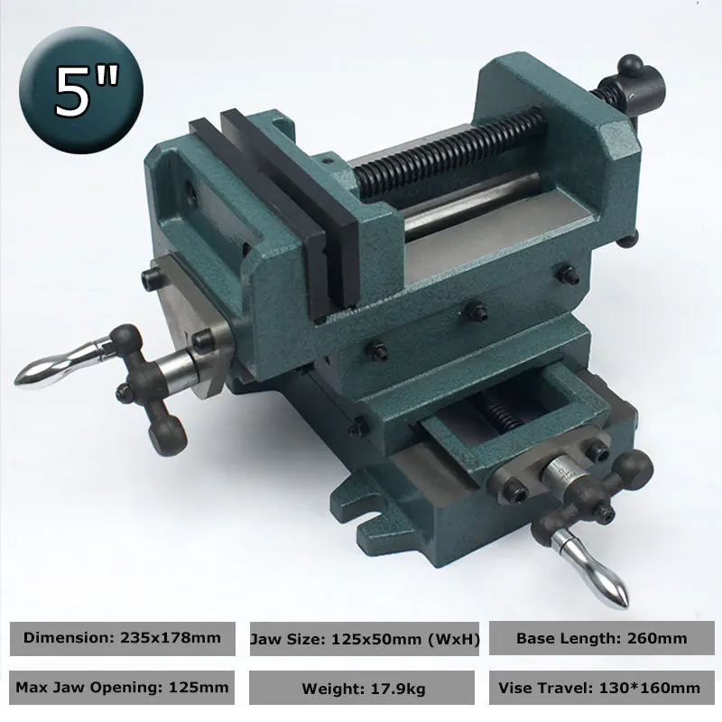 

5 Inch Manual Bench Vise con barra Vertical X Y Direction Horizontal Carbon Steel Angle Mechanical Working Table Tools