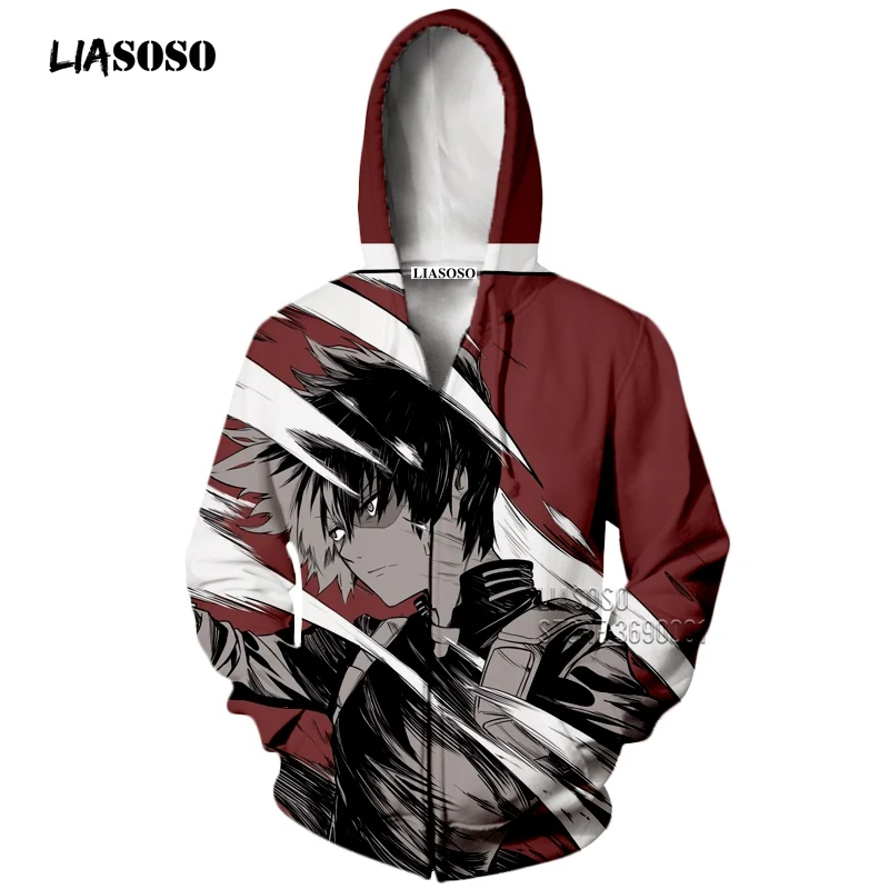 LIASOSO 3D принт для мужчин Аниме Boku no Hero Academy Dabi Fumikage Tokoyami Tsuyu Asui шото Тодороки толстовка на молнии X2320 - Цвет: 7