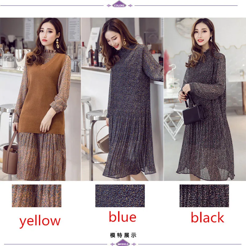 Весенне-летние женские элегантные temperam цветочный шифоновое платье длинные