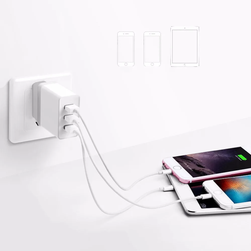Зарядное устройство с 3 портами USB быстрая зарядка 0 адаптер для быстрой зарядки