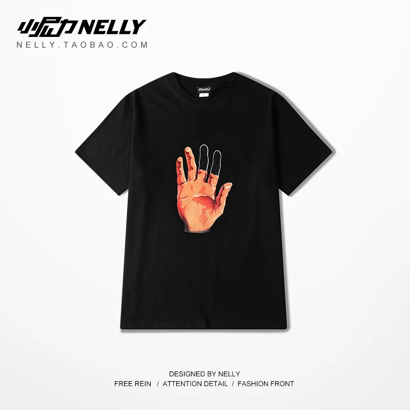 Мужская Спортивная Футболка NELLY Повседневная футболка в стиле хип-хоп с принтом