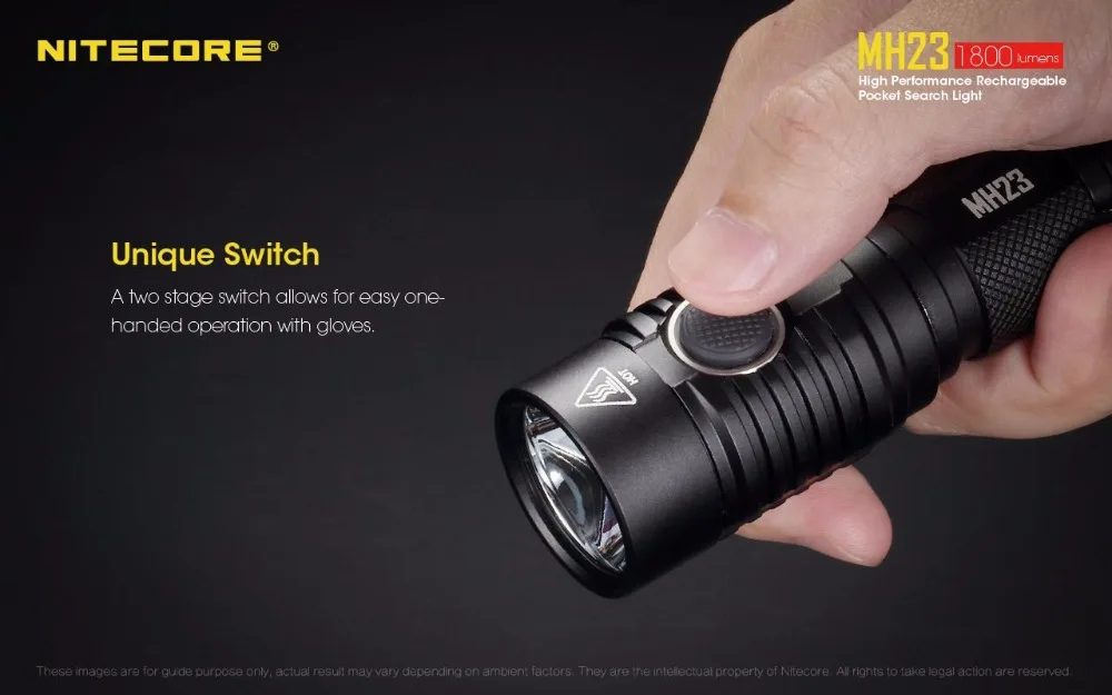 NITECORE MH23 USB Перезаряжаемый фонарик CREE XHP35 HD max 1800 люмен 7 режимов работы тактический фонарь для поиска и спасательный маяк