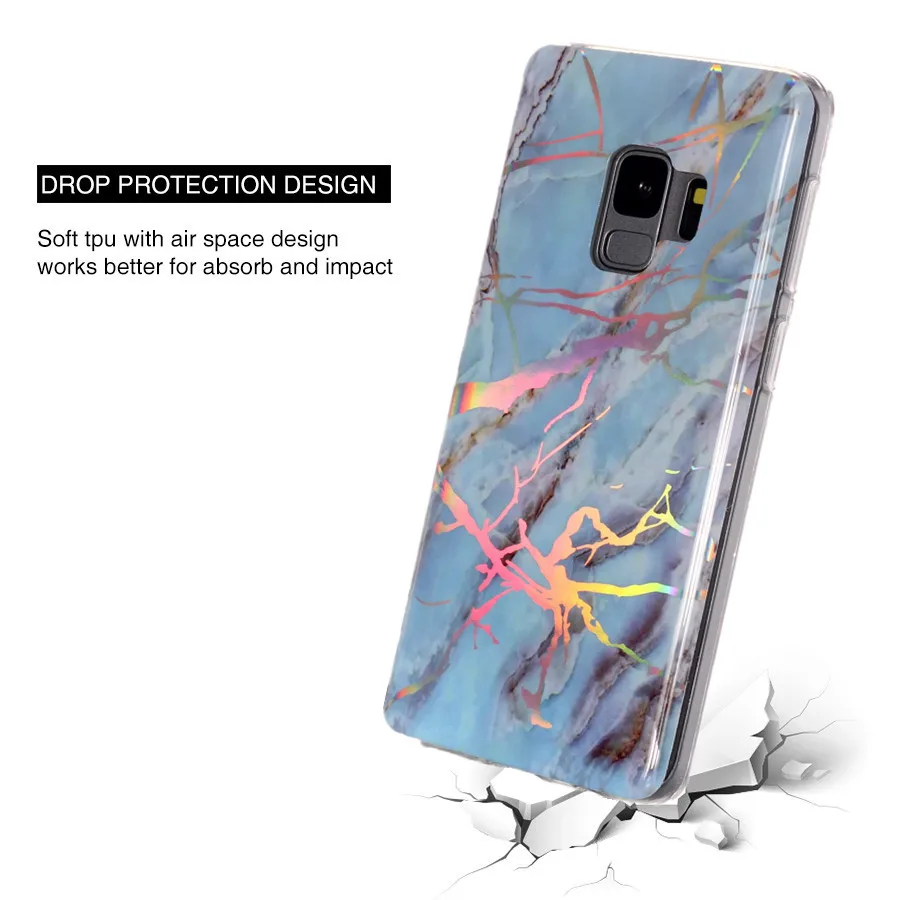 LANCASE блеск Мрамор чехол для samsung Galaxy S9 hoesje Мягкий ТПУ лазерный бесцветные плюс
