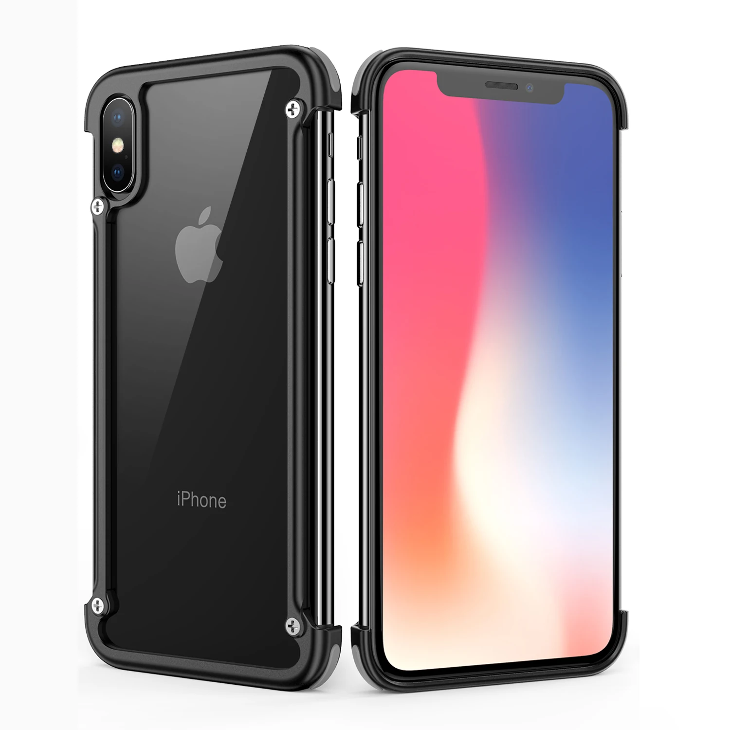 Oatsbasf водителя металлический корпус для IPhone X Дело личность водителя В виде ракушки для IPhone X металлический бампер чехол с подарком стекло Плёнки